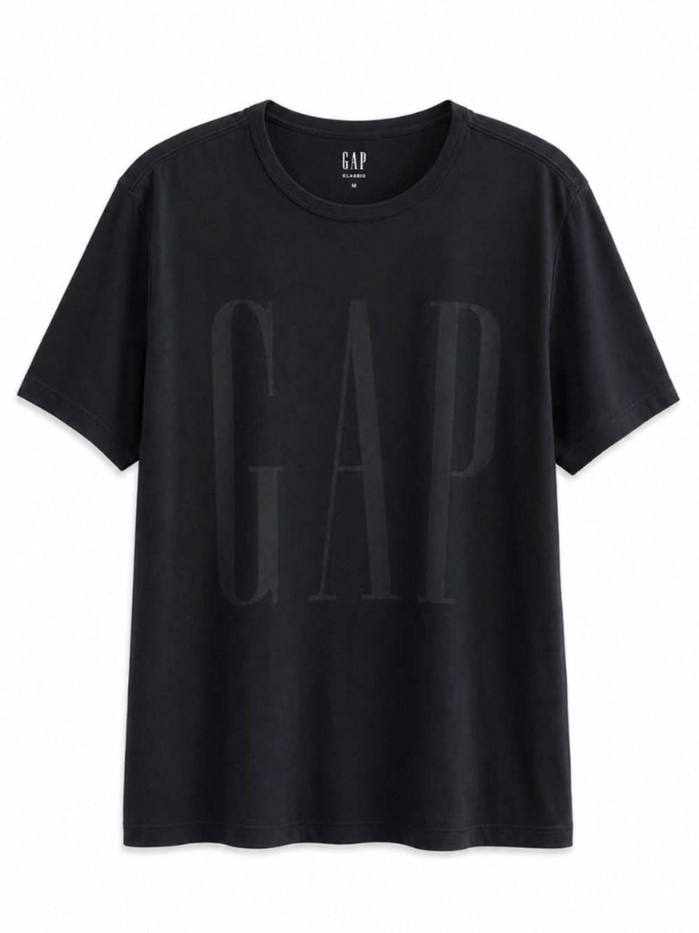 4/$20➡️ GAP Black Tonal Logo Short Sleeve Cotton Tee – Size XL EUC